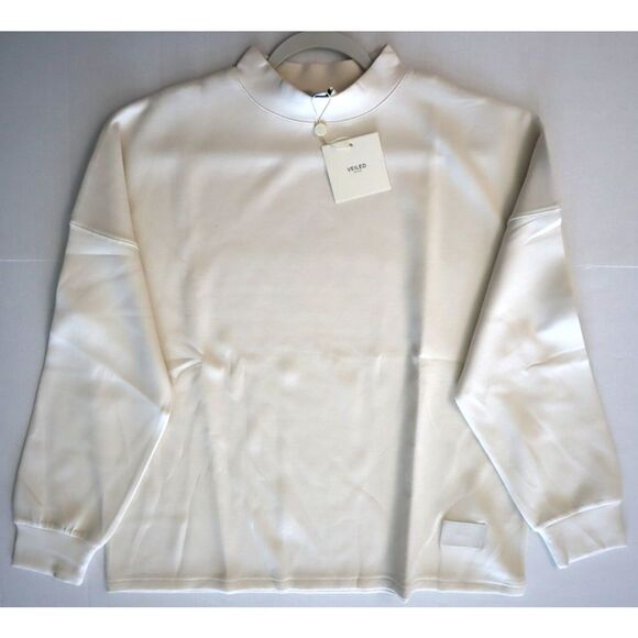 VEILED New York Women's Sz S Ivory Mock Neck Lounge Sweatshirt - Picture 11 of 13